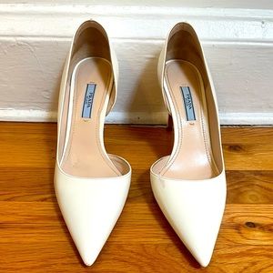 Vintage White Patent Leather Prada Heels